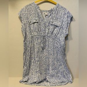 Motherhood Maternity White & Blue Top - L